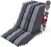 Beautissu Sun-NL Set van 5 Premium Lage Rugleuning Kussen 100x50 cm - Antraciet Gestreept