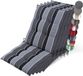 Beautissu Sun-NL Set van 5 Premium Lage Rugleuning Kussen 100x50 cm - Antraciet Gestreept