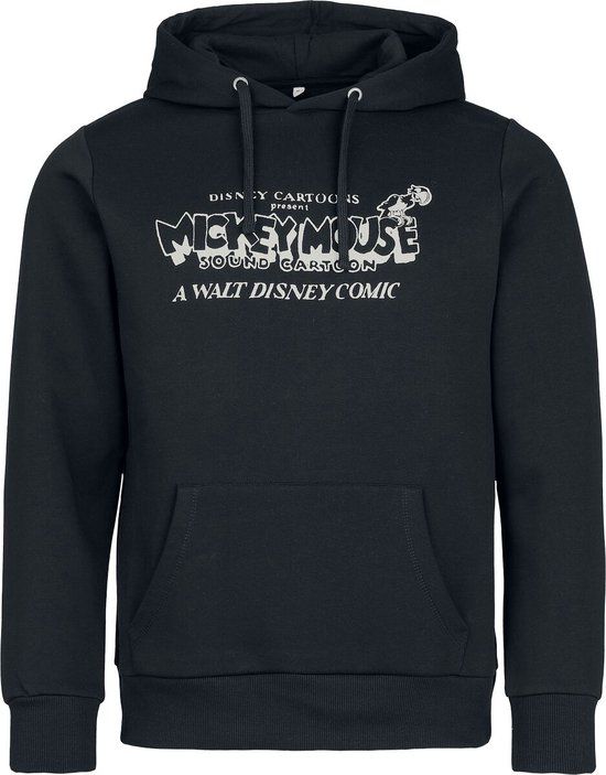 Mickey & Minnie Mouse Mickey Mouse Steamboat Willie Heren Trui met capuchon - zwart - M