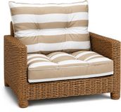 Amazinggirl Kussen Lounge Tuinmeubelen - Set: zitkussen 70x70 cm en rugkussen 40x70 cm Wit-beige strepen