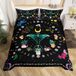 König Ensemble de literie, fleurs arc-en-ciel, 3 pièces, polyester