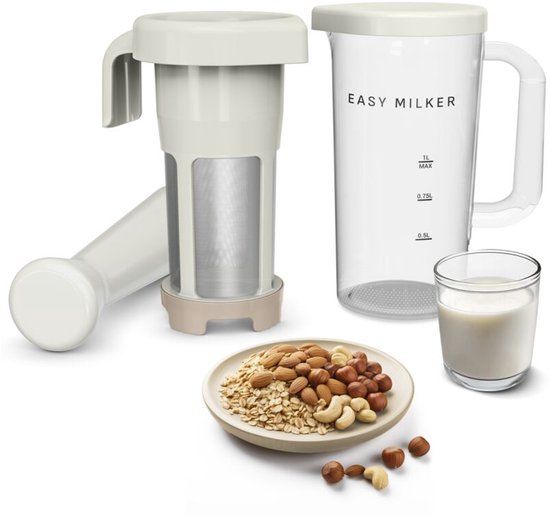 Easy Milker VZ700A - Handmatige melkmaker - 1L in 1 min - Plantaardige melk - Werkt met elke staafmixer - Kies zelf ingrediënten - Vaatwasmachinebestendig