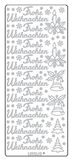 Ursus 59310058 - creatieve sticker, vrolijk kerstfeest 1, zilver, 5 vellen, zelfklevend, ideaal voor het maken van kaarten en het decoreren van geschenken, stickervel ca. 10 x 23 cm
