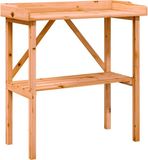 vidaXL Plantentafel met schap 78x38x82,5 cm vurenhout bruin