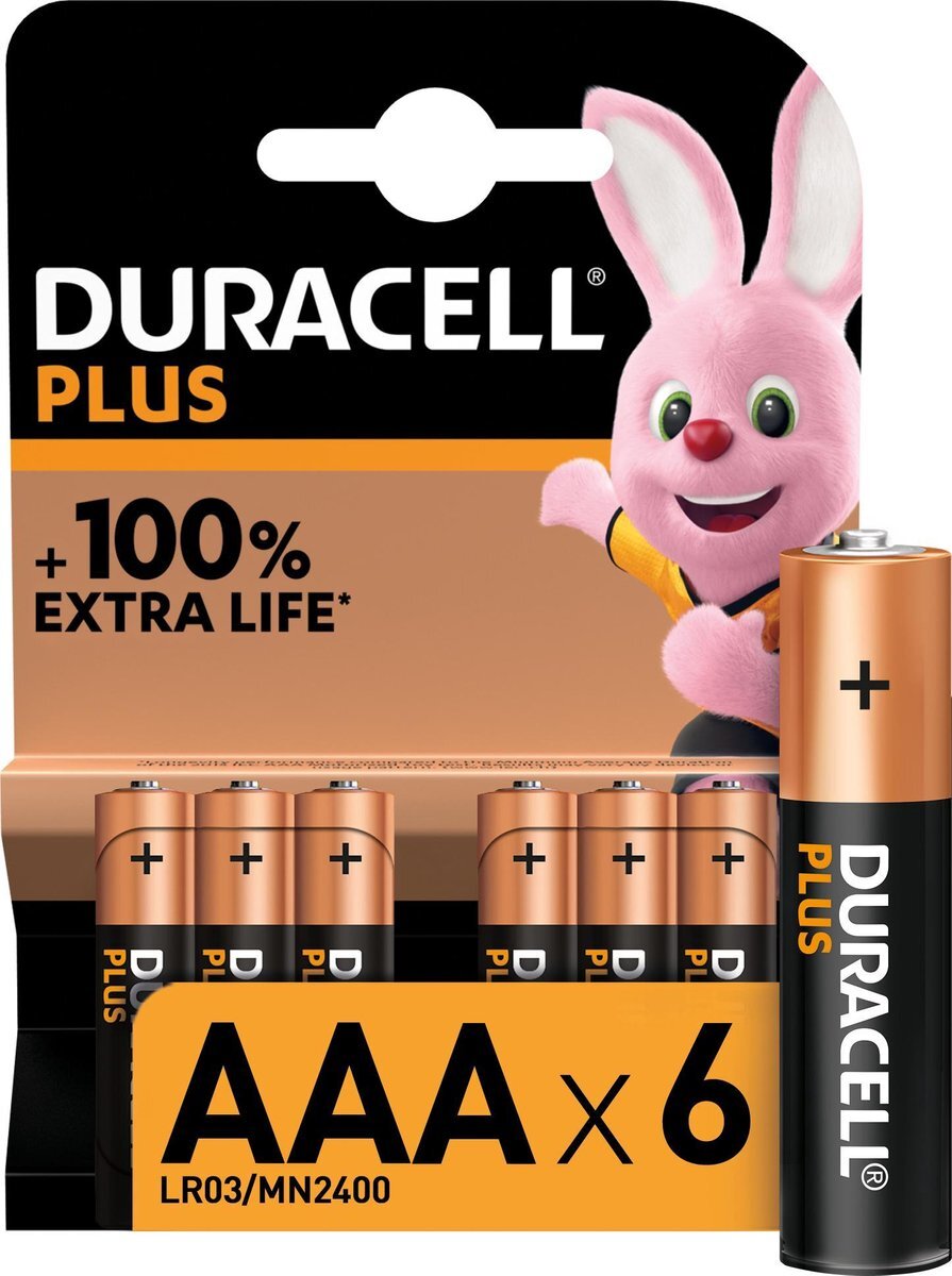 Duracell Plus Alkaline AAA batterijen, 6 stuks