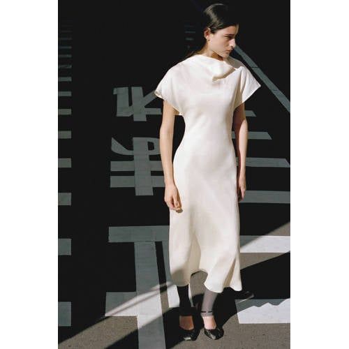 Mango midi jurk ecru
