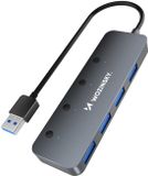 Wozinsky WHS080YSS Hub USB 3.0 - 4 ports - Aluminium - Gris