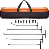 VEVOR Staven Dent Removal Kit, 13 stuks schilderloos deuken reparatie gereedschap, 5 stuks roestvrijstalen deuken stangen, 8 stuks tapper koppen, professioneel hageluitdeuken gereedschap voor kleine