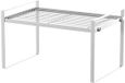 Ibenzoa® Organisateur de cuisine – Plateau métallique pour meuble de cuisine, blanc, 33x20,5x18,5 cm, tapis antidérapant