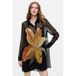 Desigual robe-chemise à fleurs - noir