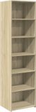vidaXL Hoge kast - 50x41x185 cm - Bewerkt hout - Sonoma eikenkleurig