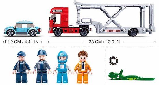 Sluban - Car Transporter - 542 onderdelen - Bouwstenen - Multicolor