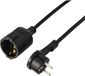 Sygonix SY-7165298 Stroom Verlengkabel 16 A Zwart 5.00 m H05VV-F 3G 1,5 mm²