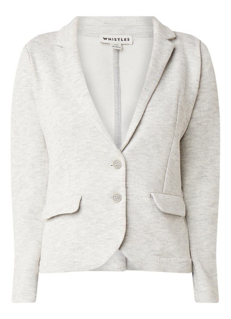 Whistles Whistles Slim fitted blazer van katoen met gemêleerd dessin