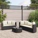 Maison Exclusive - Salon de jardin 6 pièces avec coussins, rotin synthétique noir