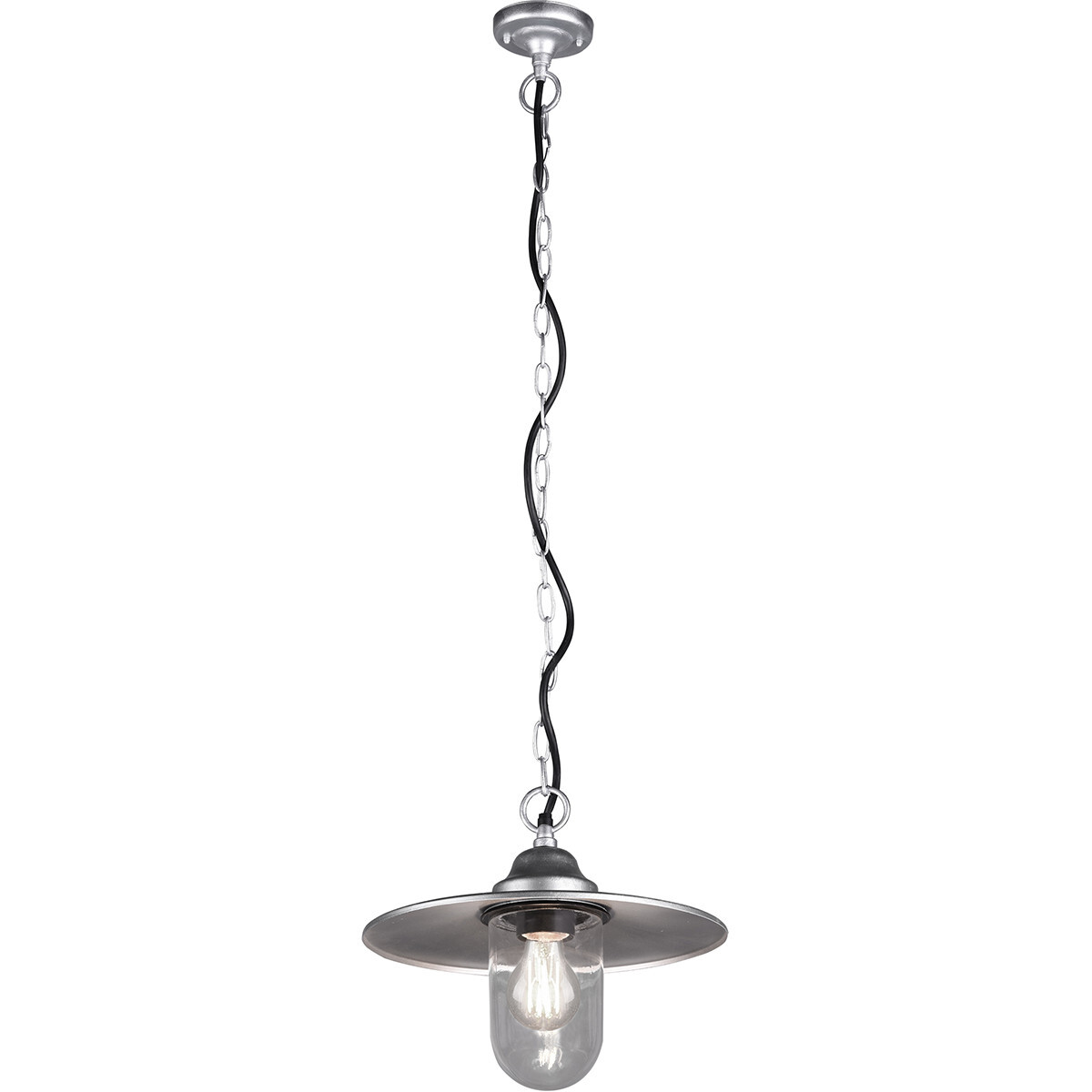 BES LED LED Tuinverlichting - Hanglamp - Trion Brinito - Plafond - E27 Fitting - Mat Grijs - Aluminium