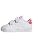 adidas Advantage Lifestyle Court Two Hook-And-Loop Shoes, Cloud White / Real Pink / Core Black, 19 EU