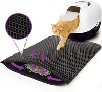 Kattenbakmat - 30x30cm - Zwart - Grit Opvanger - Kattenbak Accessoires - IXEN