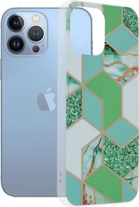 Techsuit Marmeren achterkant voor Apple iPhone 13 Pro Max - Groen