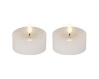Lumineo Bougies LED 6x7,5cm avec minuterie 2 pièces - effet scintillant blanc chaud