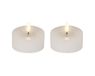 Lumineo Bougies LED 6x7,5cm avec minuterie 2 pièces - effet scintillant blanc chaud