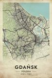 Merkloos / Sans marque Ro-Wi print & sign Gdańsk Poster | Polen Poster | Vintage Poster | Retro Poster | Map Poster | Gdańsk Map Poster | City Map Poster | 60x90cm | Wanddecoratie | Muurposter | 4764 | Geschikt om in te lijsten