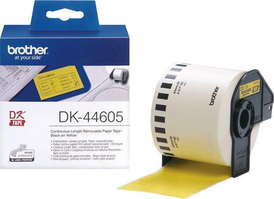 Brother DK-44605 Continuous Removable Yellow Paper Tape (62mm)