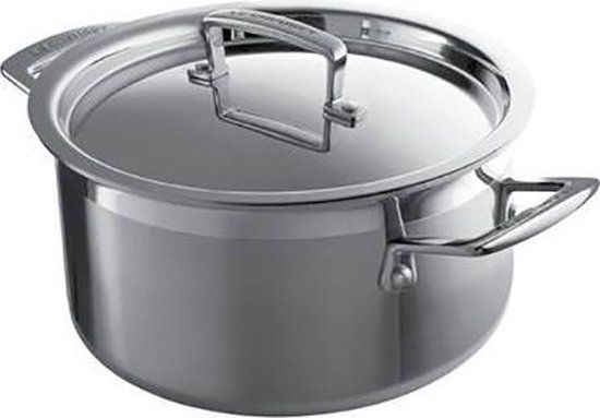 Le Creuset RVS Lage kookpan 5L - 20cm Zilver