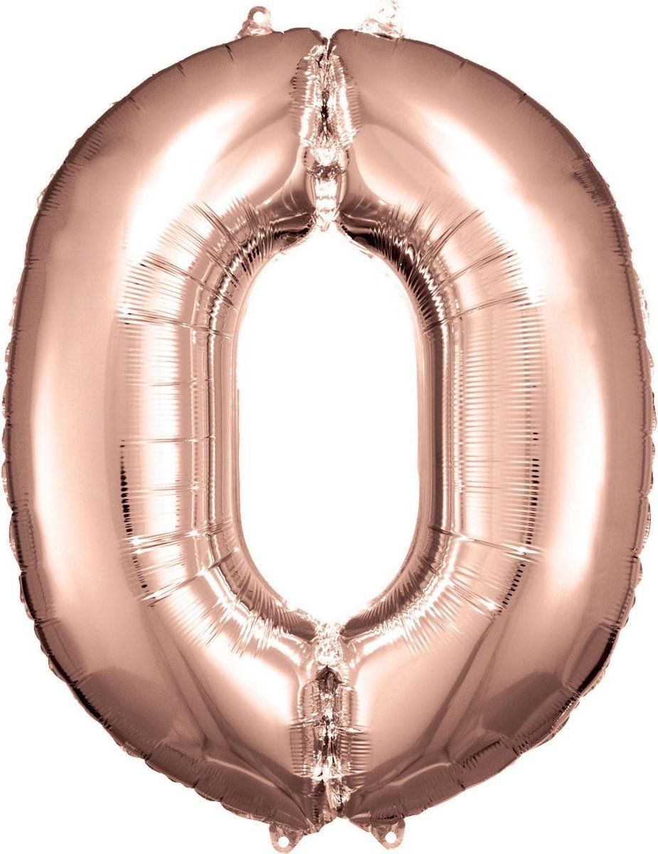 Amscan Folieballon Cijfer 0 Junior 66 X 88 Cm Roségoud