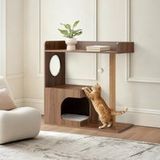 Kattenmeubel Wandkast met Krabpaal en Huisje