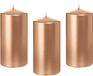 Trend Candles Bougie cylindrique/bougie tronc - 10 pièces - Or rose - 6 x 12 cm - 40 heures de combustion