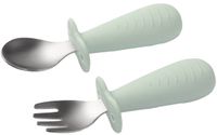 BabyOno RVS lepel en vork - bestekset voor peuters - Mint