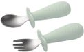 BabyOno RVS lepel en vork - bestekset voor peuters - Mint