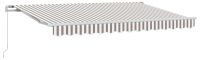 vidaXL Parasol extensible, gris clair et blanc, 600 cm