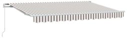 vidaXL Parasol extensible, gris clair et blanc, 600 cm