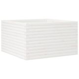 VidaXL Plantenbak Grenenhout Wit 80x80x45,5 cm
