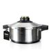 ELMA autocuiseur 4 litres, diamètre 24 cm, acier inoxydable 18/10, fond encapsulé, compatible induction, 2 modes de cuisson, triple système de sécurité, couvercle en verre inclus