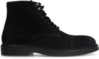 Manfield Heren Zwarte Suède Veterboots Maat 40