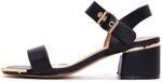 DERIMOD Zwarte Imitatie Leren Sandalen Met Middelhoge Hak - Maat 39