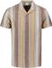 No Excess Chemise en jersey à manches courtes, col revers, motif rayé, fermeture boutonnée, coupe droite, coton/polyester, jaune, homme, taille XXL