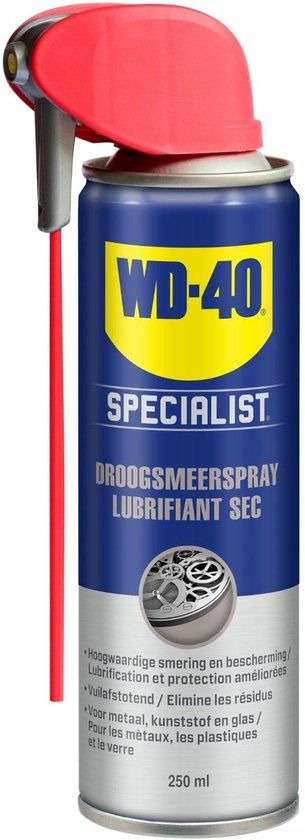 WD-40 Specialist Droogsmeerspray met PTFE - 250ml - Teflon Spray - Smeermiddel