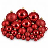 Mica Decorations Kerstballen Rood 46 Stuks