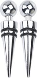 Svenska Living Flessenstoppers/Afsluitdoppen - 2x stuks - RVS/Rubber - wijnstopper
