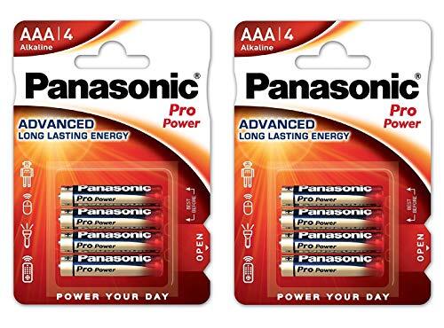 Panasonic Pro Power alkalinebatterij, AAA Micro, 8 stuks, langdurige energie voor apparaten met een gemiddeld tot hoog energieverbruik, alkaline