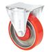 WAGNER Soft-heavy duty roller, diameter 125 mm, bouwhoogte 155 mm, staal & gietijzer, rood/zilver, aanschroefplaat 85 x 105 mm, draagkracht 300 kg - 04032501