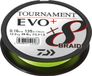Daiwa Tournament X8 Braid Evo+ ligne tressée, couleur chartreuse, longueur 270 mètres, diamètre 0,20 mm