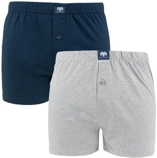 CECEBA Daytona 2-pack heren boxershorts wijd - grijs en blauw - Maat 4XL