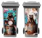 Raccoon Poubelle extérieure Stickers - Set van 2