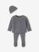 VERTBAUDET 3-delige babyset met gebreid vestje + broek + muts gemêleerd grijs