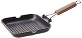 Home Delizia Grillpan met flexibele handgreep, aluminium, zwart, 20 x 20 cm